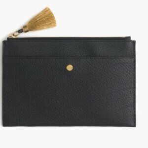 J.Crew Black Leather Clutch
